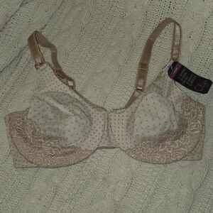 Olga Women's Lace Accent Bra - Cream and Tan